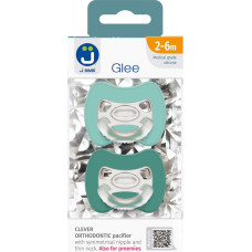 2-pack. Smart pacifiers Glee 2-6m mint-turquoise