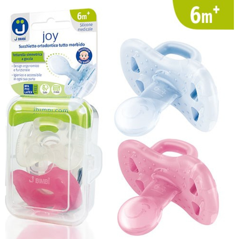 Pacifier Joy 6m+ transp.-rose