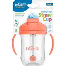 Dr.browns TC91103 Kubek Pierwsza słomka 270ml koralowy +6m
