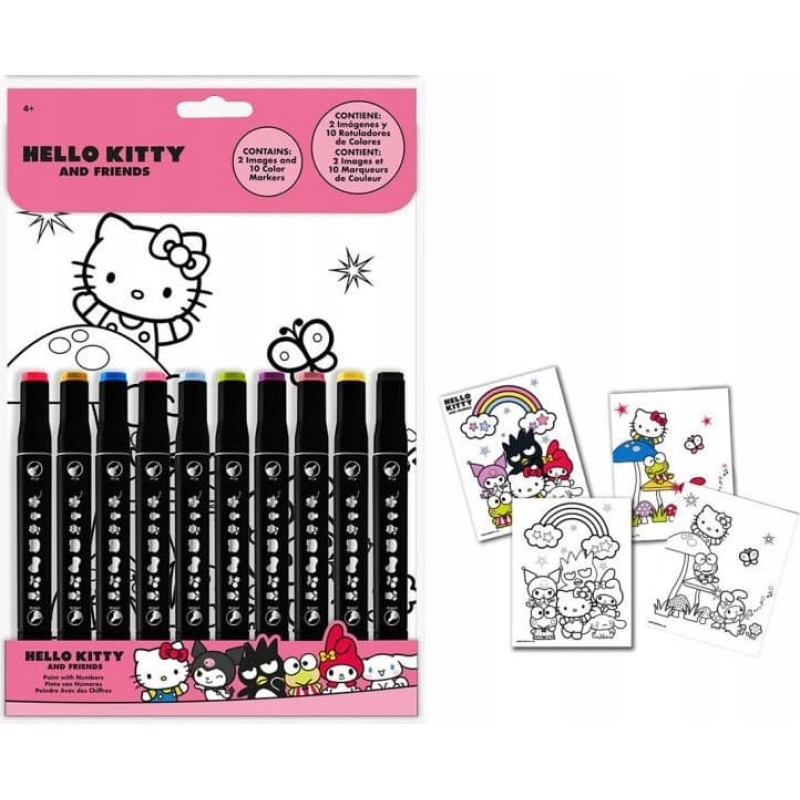 Kids Euroswan - Akcesoria Licencyjne PAINT BY NUMBERS HELLO KITTY & FRIENDS