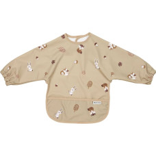 Beaba / Red Castle Meyco Baby Ūdensnecaurlaidīgs priekšautiņš ar piedurknēm Forest Animals Sand 4-18m