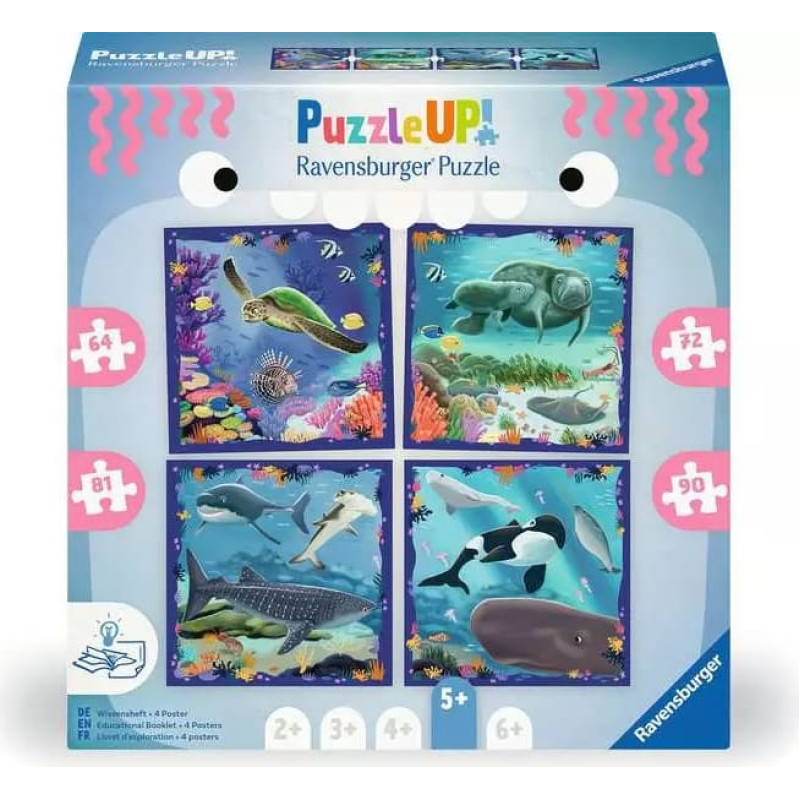 Ravensburger Puzzle UP 4in1 Sea Creatures &ndash; 4 Puzzles 5+