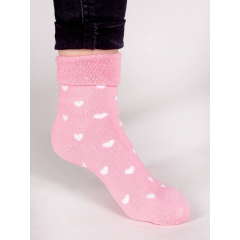Yo Baby Zeķes frotē 31/34 SKF-0003 pink hearts