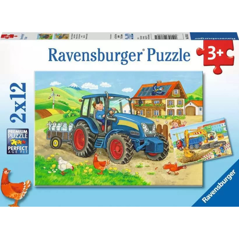 Ravensburger Puzzle 2x12 pcs Farm Machinery