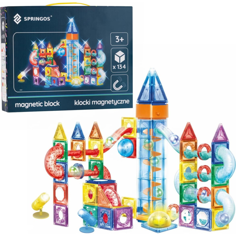Springos Magnetinių blokelių rinkinys 134 detalių Springos KG0062