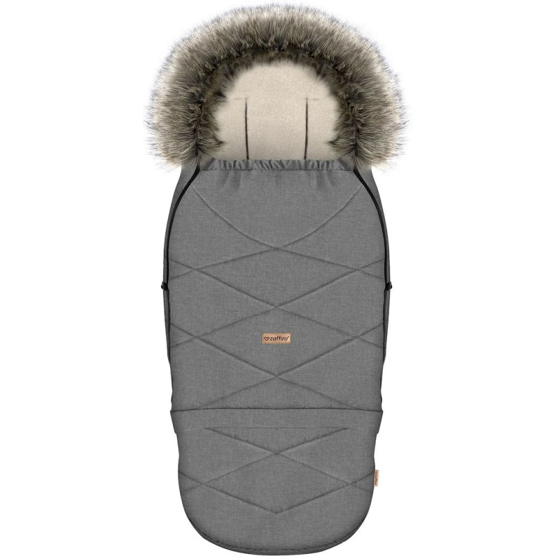 Adjustable footmuff with bag GrowUP Scandi 0-36m light grey
