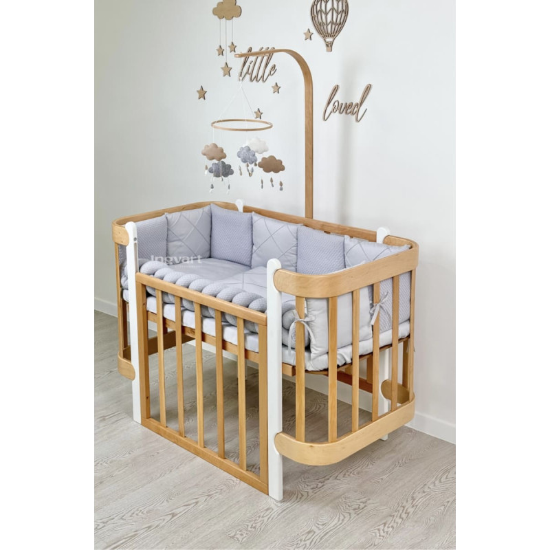 Ingvart Satīna gultas veļas komplekts  "Platinum" Smart Bed gultiņai pelēks