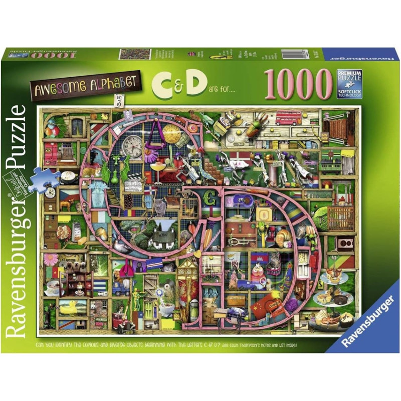 Ravensburger Puzzle 1000 Awesome Alphabet C&D