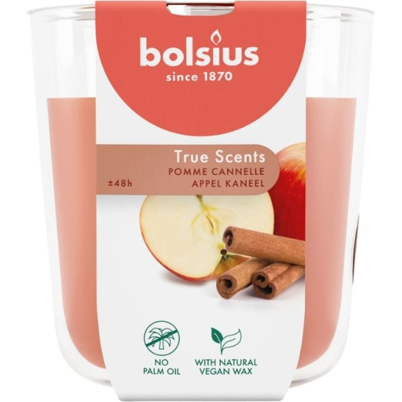 Bolsius Svece arom. stikla gl. True Scents &Oslash;97x85mm apple cinnamon