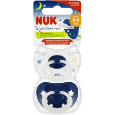 NUK 175270 Smoczek uspokajający 2 el. 0-6m NIGHT niebieski