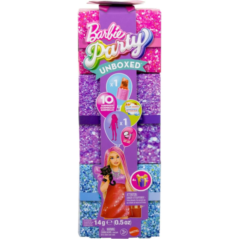 Barbie® Party Unboxed Reveal Glamuuripeo nukk punases kleidis
