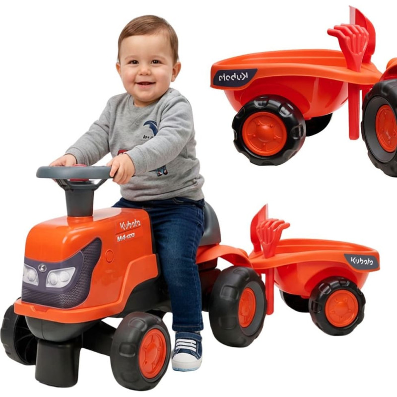 Falk FALK Kubota oranžinis traktorius su priekaba ir priedais, nuo 1 metų
