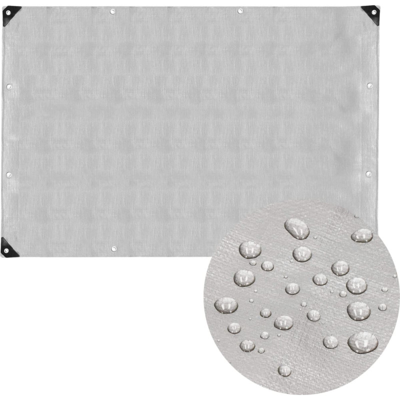 Springos Sodo brezentas 6x8 m 260g/m2 sustiprinta apsauginė automobilio plėvelė, pilka