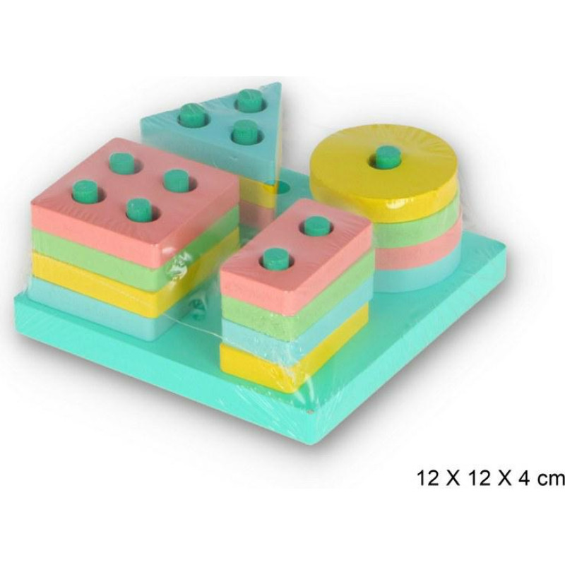 Other 46530 UKŁADANKA DREWNIANA PASTELOWA