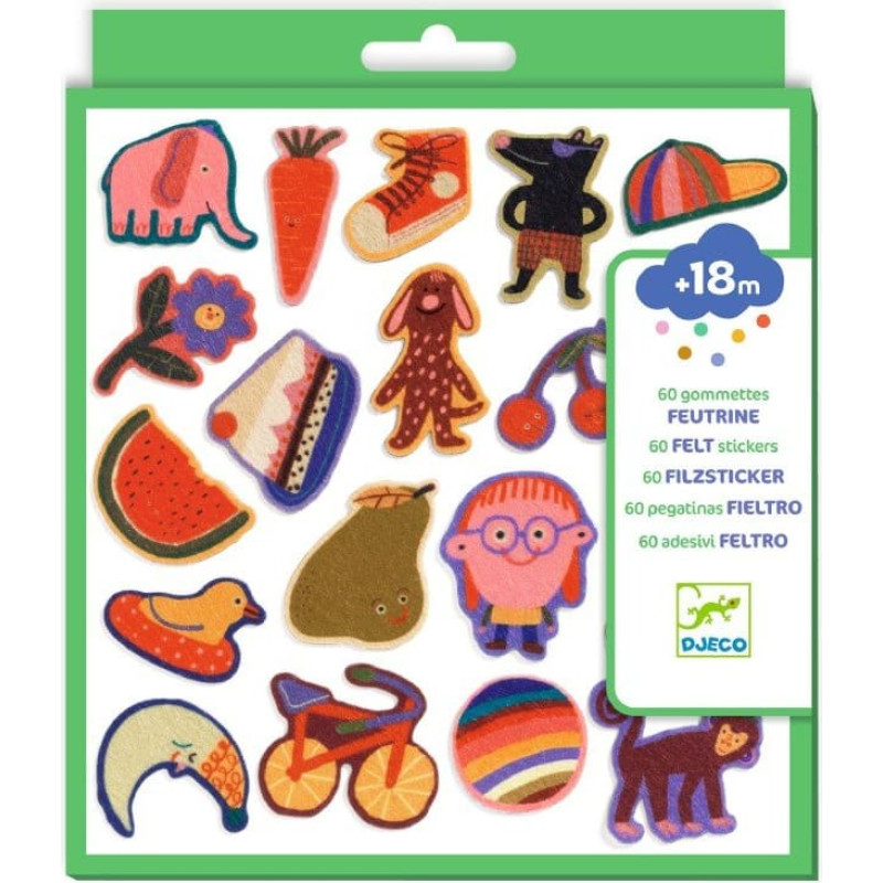 Djeco 60 veltinio lipdukų mažiesiems &ndash; Juokingieji!