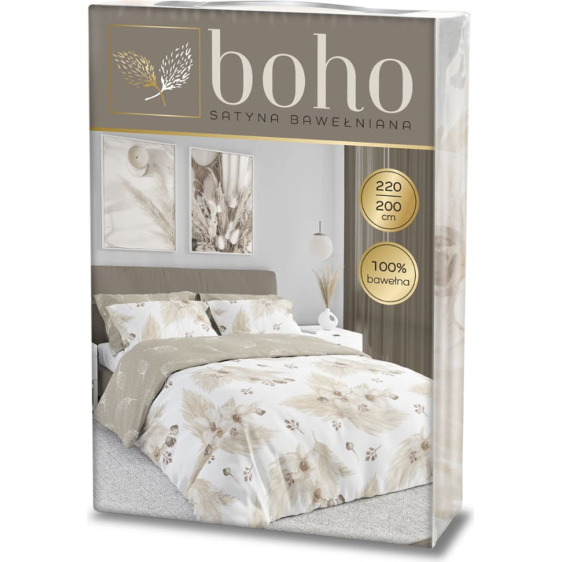 POŚCIEL KPL.220X200+2x70X80 BOHO 005 SATYNA BAW.