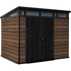 Keter sodo sandėliukas Deco Pent 9×7, riešuto spalva