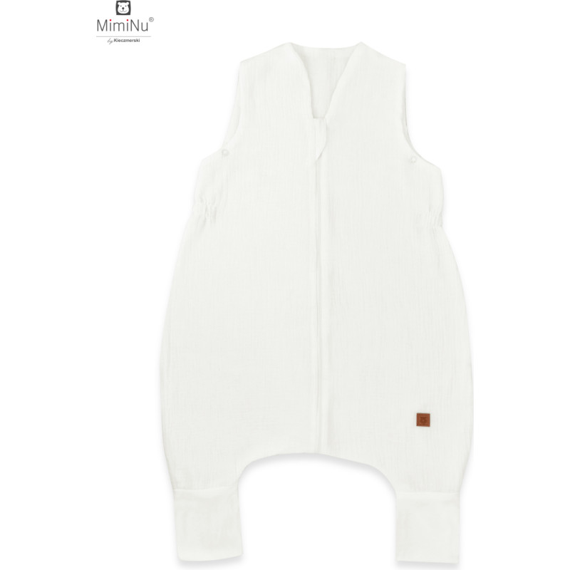 Miminu KIECZMERSKI Śpiworek do spania letni z nogawkami MUŚLIN S bawełna 100% 1-2,5 lat, 0,5-1TOG śmietanka