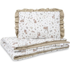 Sensillo CRIB SET COTTON FOREST BEIGE 75X95 25X35