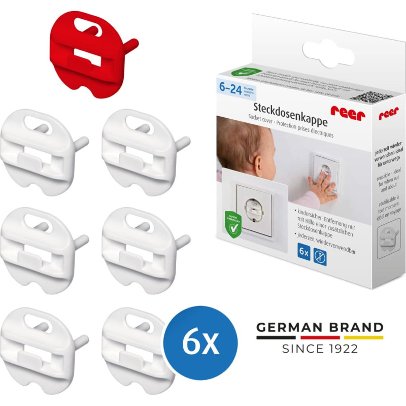 Reer Child safety socket covers for child safety, 6 pcs