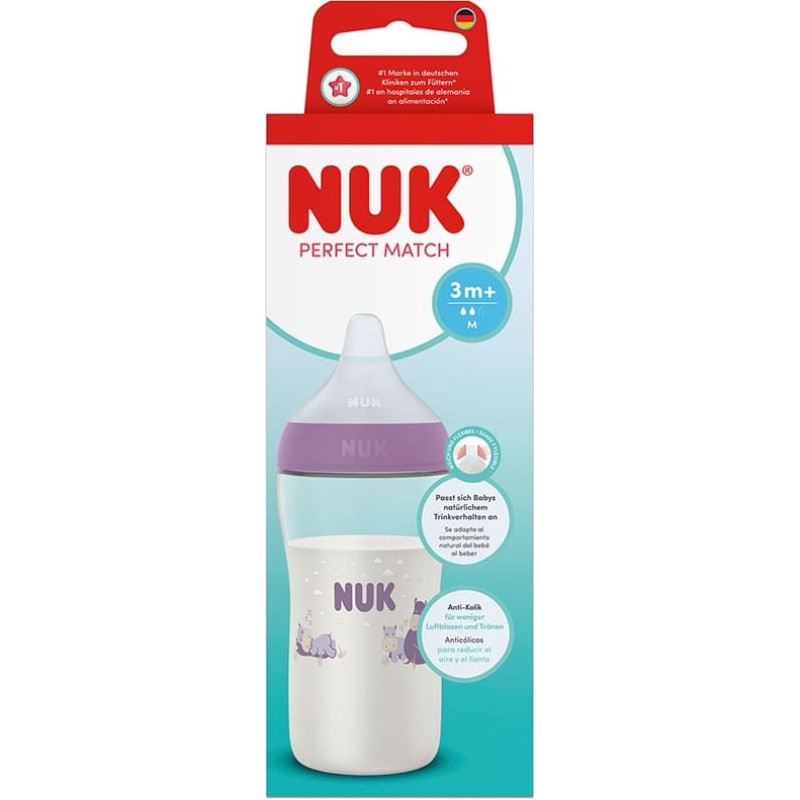 NUK 10216324 NUK Perfect Match bottle 260ML PP SI M HIPPO