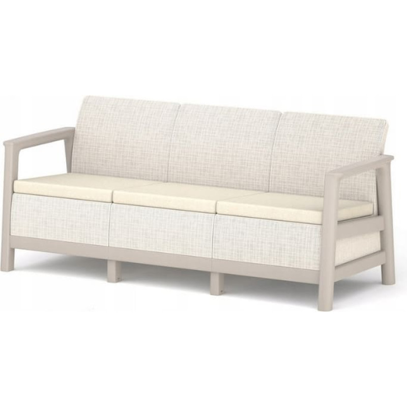 Keter Scandi Linea trivietė sodo sofa, akmenukų pilka/šviesiai smėlinė