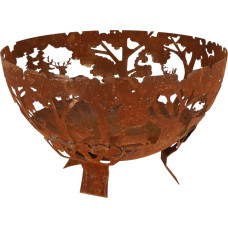 Dekoratyvinis laužo indas, rūdijantis plienas, 58 × 58 × 36,6 cm
