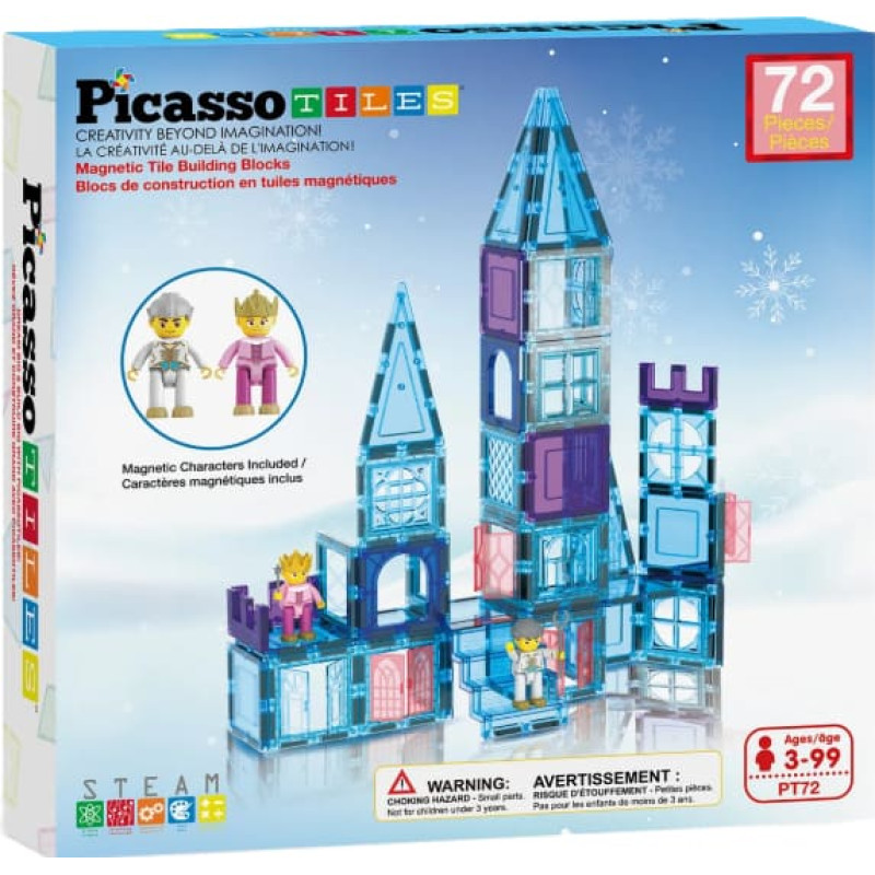 Picasso Tiles Magnētiskais konstruktors Ice Winter komplekts 72 detaļas, PT72