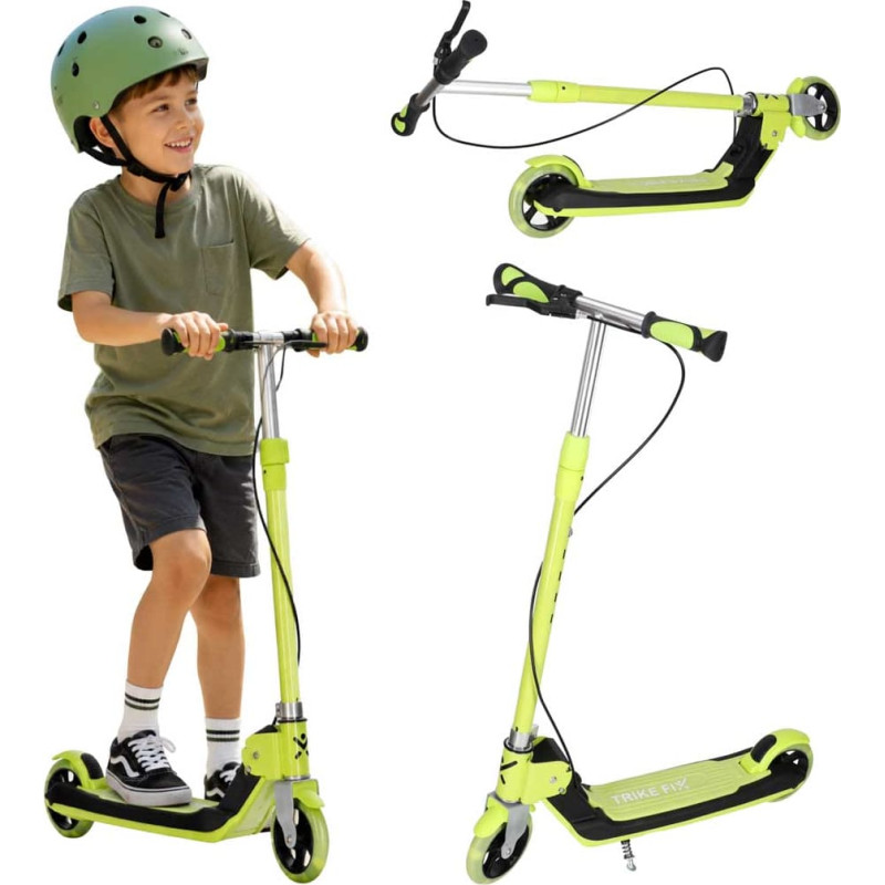 Hulajnoga dla dzieci TRIKE FIX dwukołowa LED składana podwójne hamulce neon zielony