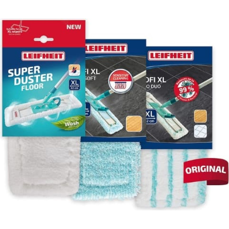 Leifheit Maināmo lupatu komplekts 3 gab. Profi XL micro duo / Superduster / super soft 42cm