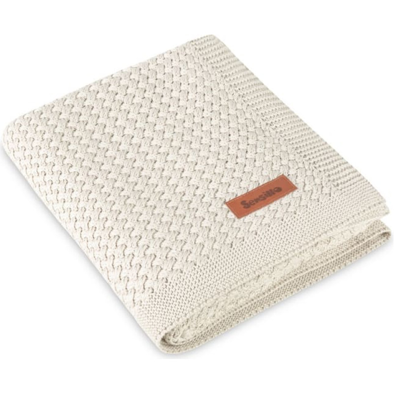 Sensillo BLANKET GRIDO 80X100 COOL BEIGE