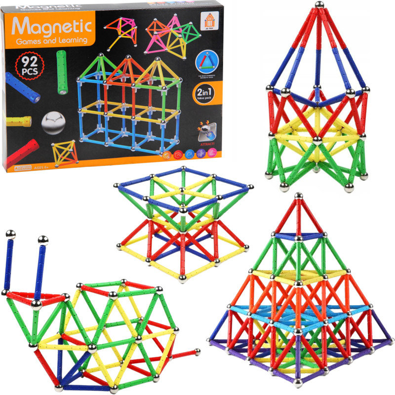 KLOCKI MAGNETYCZNE 92 ELEMENTY