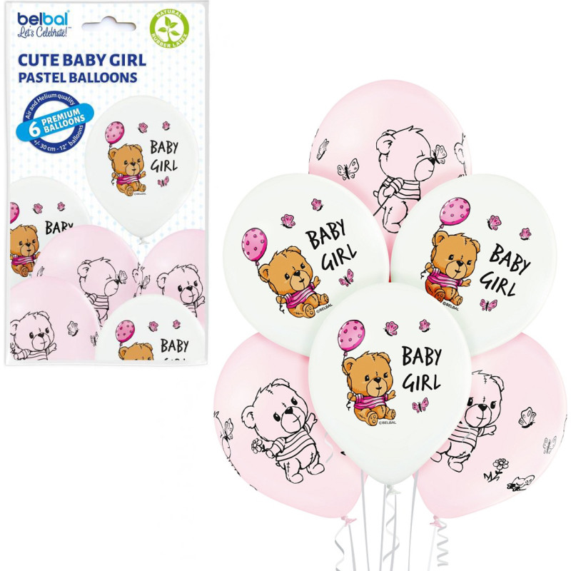 BALON BABY GIRL 6 SZTUK