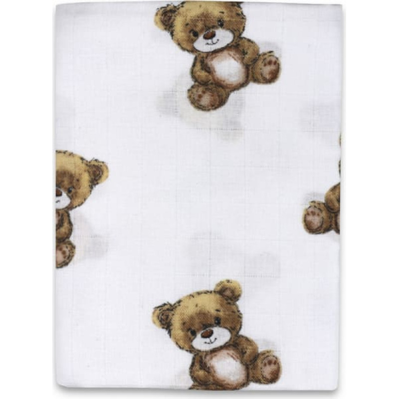 Ega Kids Swaddling blanket / Diaper - 1951 - MUSLIN - size 120x120 - SOLO BEAR