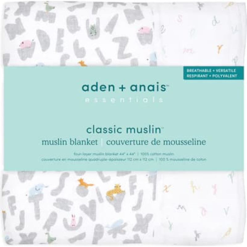 Aden &Amp; Anais aden + anais essentials muslīna sega &ndash; Alphabet Animals