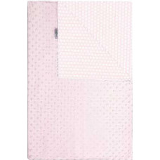 WOMAR BUBBLE VALBOA divpusējs pleds 75x100cm rozā-punktiņi-rozā-balts