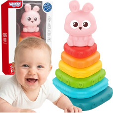 Woopie BABY 59332 Piramidka sensoryczna wieża kr&oacute;liczek