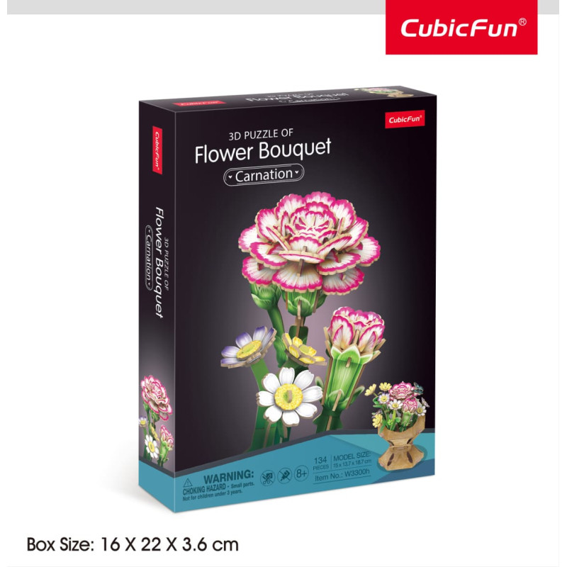 Cubic Fun CUBICFUN 3D dėlionė &bdquo;Puok&scaron;tė su gvazdikais&ldquo;