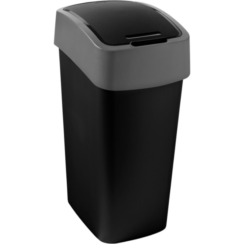 Curver Atkritumu spainis Flip Bin 45L melns/sudraba