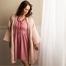 Ubranka EWA 961895 LINDA Koszula ciążowa r&oacute;żowa serca S