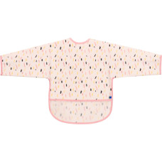 EVA long sleeve bib with crumb catcher Arty Pink Pattern