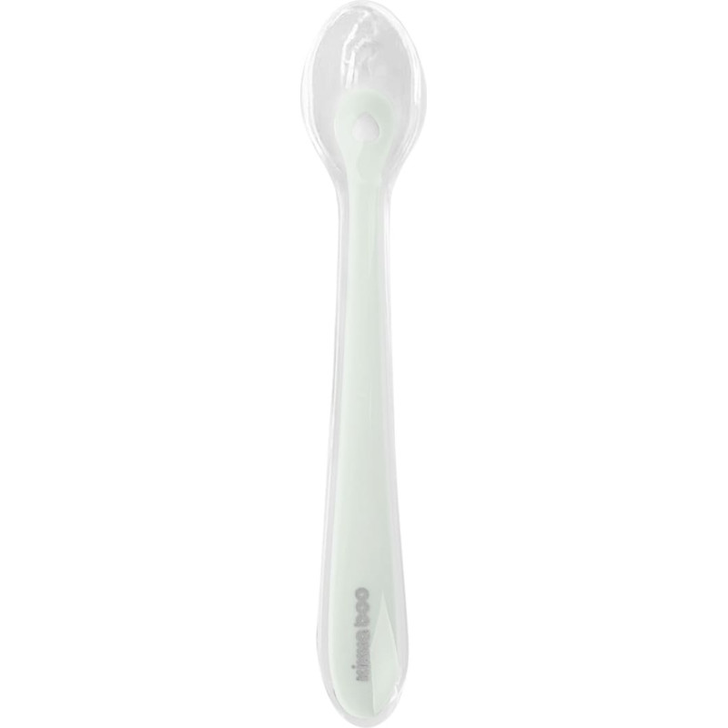 KIKKABOO silikoninis šaukštelis su dėklu, 1 vnt. Mint