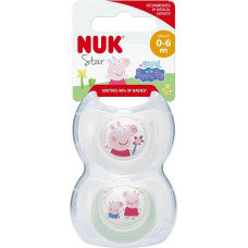 NUK 175333 Smoczek uspokajający 0-6m silikon PEPPA 2 szt