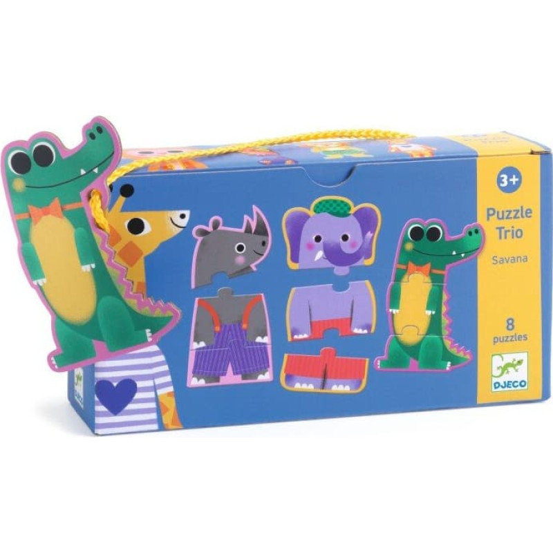 Djeco Trijų dalių dėlionės - Savana (24 vnt.)