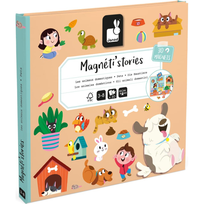 Janod Magnetinė knygelė &bdquo;Naminiai augintiniai&ldquo;