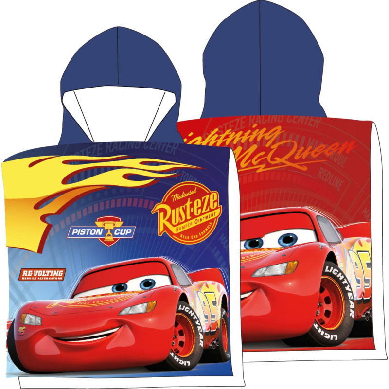 PONCHO 55X110CM CARS CAR24-2022CG COTTON 320 gsm