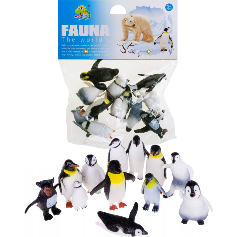 ZESTAW ZWIERZĘTA PINGWINY 12 SZTUK