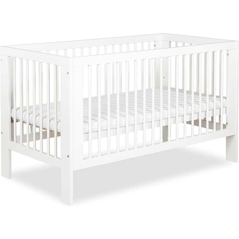 Vaikiška lovytė Klupś LittleSky OLIVIA 140×70 cm su apsauginiu borteliu, balta