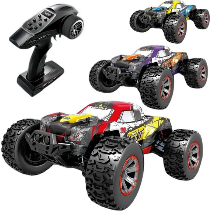 Puldiauto 4x4 High Speed Off-road Monster valgusega