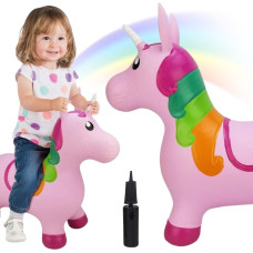 Woopie Skoczek Gumowy do Skakania Jednorożec R&oacute;żowy + Pompka